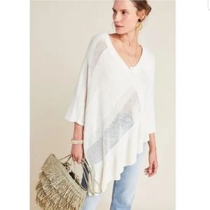 Anthropologie Ivory Padma Knit Poncho Size M/L